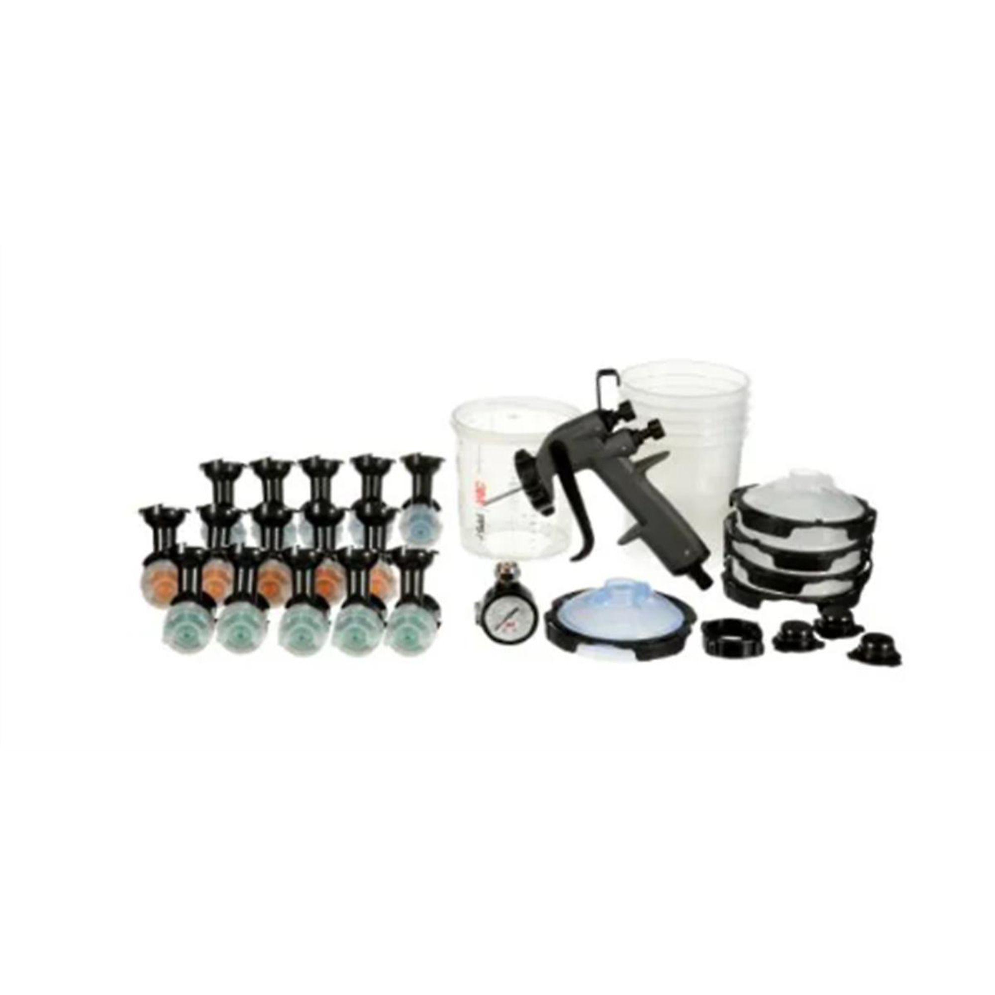 3M Performance Spray Gun Starter Kit — PPS 2.0 Paint Spray Cup System, 15 Replaceable Gravity HVLP Atomizing Heads, Air Control Valve, Model# 26778
